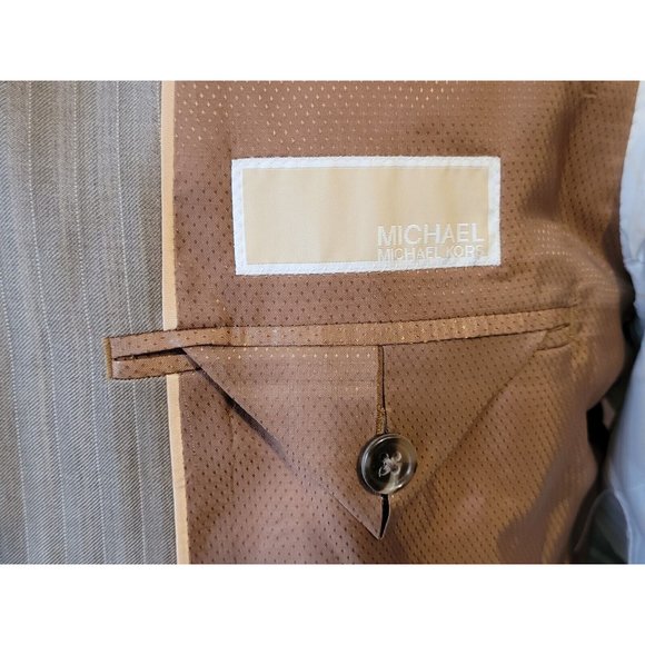 Michael Kors Men's 36S Sport Coat Jacket 100% Wool Beige 3-Button/Two-Vent B536 - Picture 8 of 12